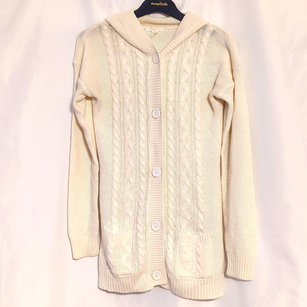 Knit Button Up Hoodie Cardigan